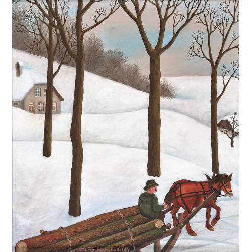 CUNO R�THLISBERGER : Holzfuhre im Winter (DOBIASCHOFSKY AUKTIONEN AG)