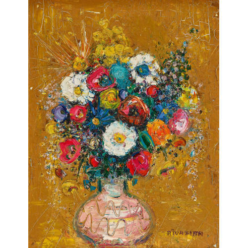 POLA AIVAZIAN-ROSSI : Bunter Blumenstrauss in Vase (DOBIASCHOFSKY AUKTIONEN AG)