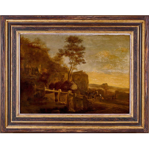 JAN DIRKS BOTH : S�dliche Landschaft mit S�umern und Br�cke (DOBIASCHOFSKY AUKTIONEN AG)