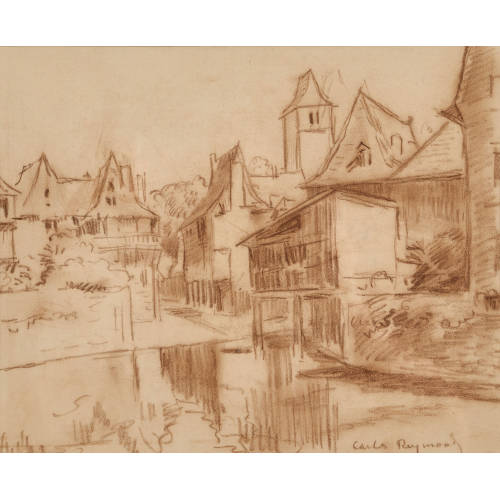 CARLOS REYMOND : Le village (DOBIASCHOFSKY AUKTIONEN AG)