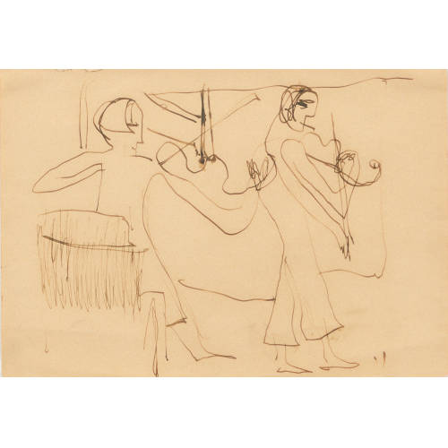 ERNST LUDWIG KIRCHNER : Die Geigerin Lotte Kraft-Rohner (DOBIASCHOFSKY AUKTIONEN AG)