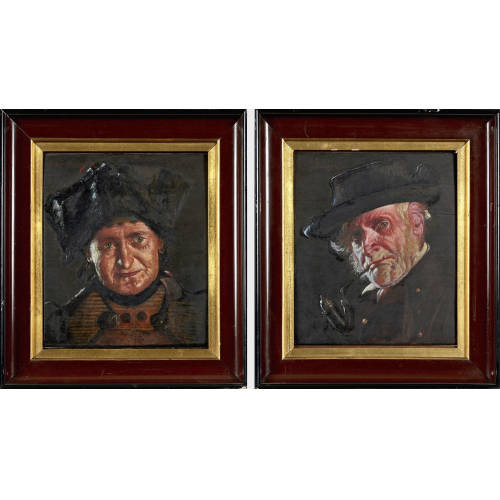 CARL KRONBERGER : Bauernportr�ts. Gegenst�cke (DOBIASCHOFSKY AUKTIONEN AG)