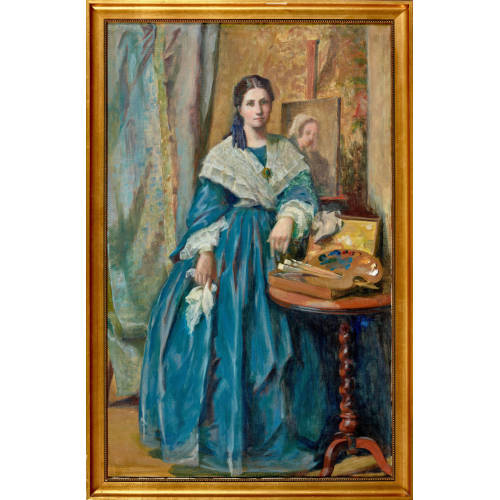 GERTRUD ELISABETH ST�CKELBERG : Selbstportr�t mit Staffelei und Palette (DOBIASCHOFSKY AUKTIONEN AG)