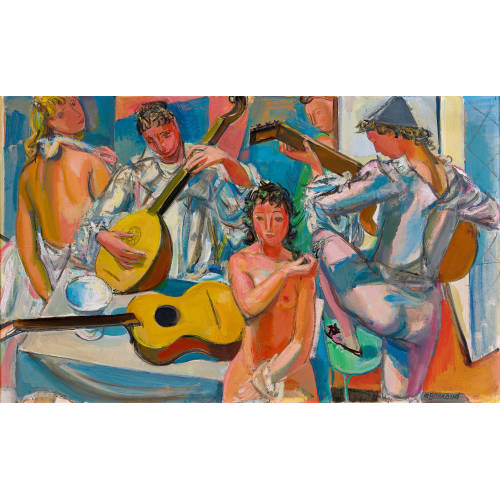 MAURICE BARRAUD : 'Nu et arlequins musiciens' (DOBIASCHOFSKY AUKTIONEN AG)