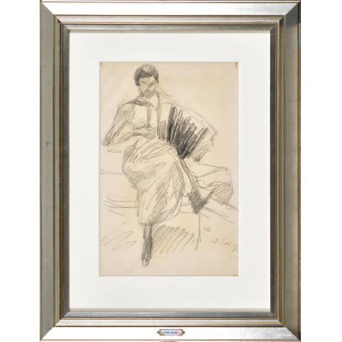 CUNO AMIET : Akkordeonspielerin (DOBIASCHOFSKY AUKTIONEN AG)