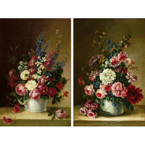 UM 1800 FRANKREICH : Nature morte aux fleurs. Gegenst�cke (DOBIASCHOFSKY AUKTIONEN AG)