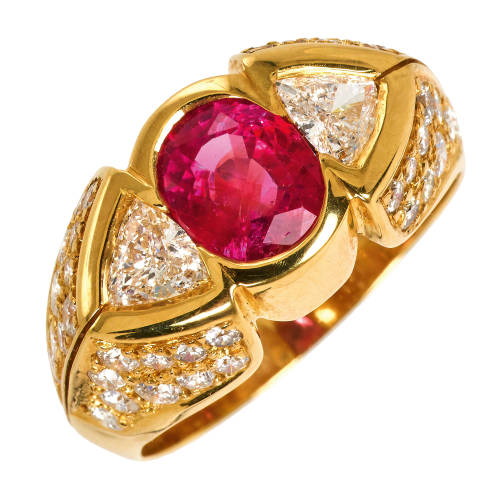 RUBIN-DIAMANT-RING : (DOBIASCHOFSKY AUKTIONEN AG)
