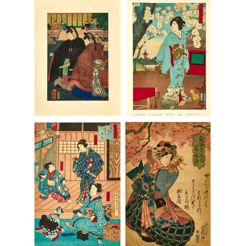 19. JH. JAPAN : 4 Figurenszenen der Utagawa-Schule (DOBIASCHOFSKY AUKTIONEN AG)