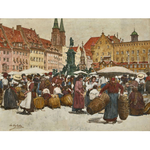 JOHANN NEPOMUK GELLER : Der Markt in N�rnberg (DOBIASCHOFSKY AUKTIONEN AG)