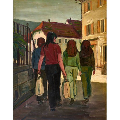 ALBERT SCHNYDER : 'Prommenade dans la ville' (DOBIASCHOFSKY AUKTIONEN AG)