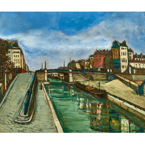 ALPHONSE L�ON QUIZET : 'Le pont sur le canal � Pantin' (DOBIASCHOFSKY AUKTIONEN AG)