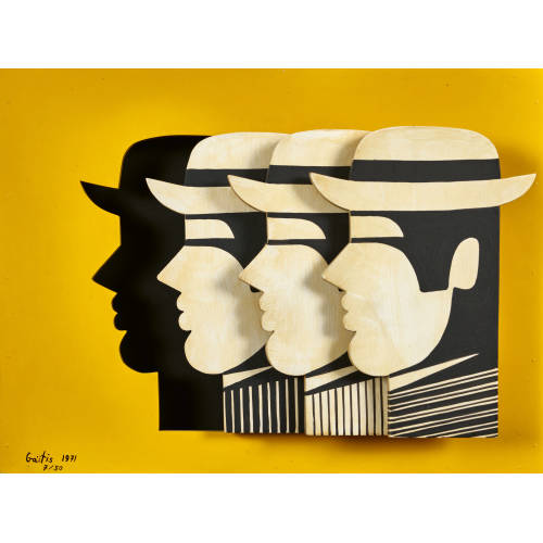 YANNIS GAITIS : Three profiles and their shadows (DOBIASCHOFSKY AUKTIONEN AG)