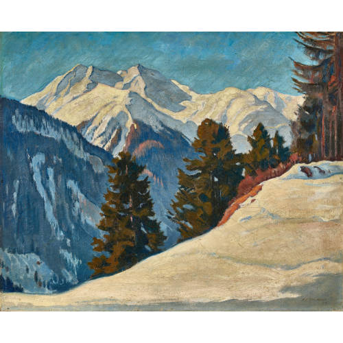 ERNST EMIL SCHLATTER : 'Bei Fetan' (Ftan) (DOBIASCHOFSKY AUKTIONEN AG)