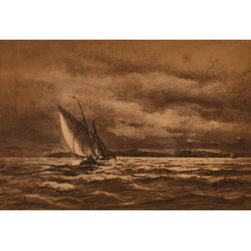 ANTON MELBYE : Segelschiff auf st�rmischer See (DOBIASCHOFSKY AUKTIONEN AG)