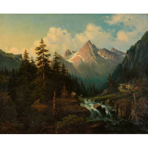 JEAN PHILIPPE GEORGE-JULLIARD : 'Le Wetterhorn (Vall�e du Luterbrunnen)' (DOBIASCHOFSKY AUKTIONEN AG)