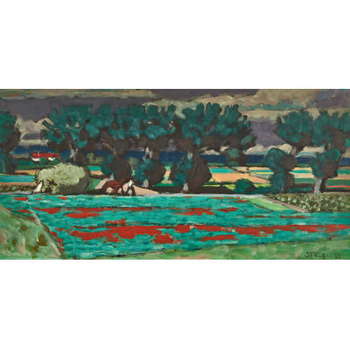 FRED STAUFFER : 'Landschaft m. Eichen' (DOBIASCHOFSKY AUKTIONEN AG)