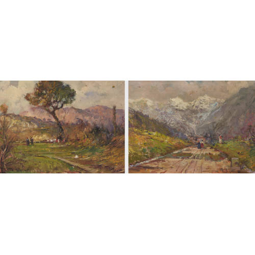 ANFANG 20. JH. ITALIEN : Herbstliche Landschaft. Gegenst�cke (DOBIASCHOFSKY AUKTIONEN AG)