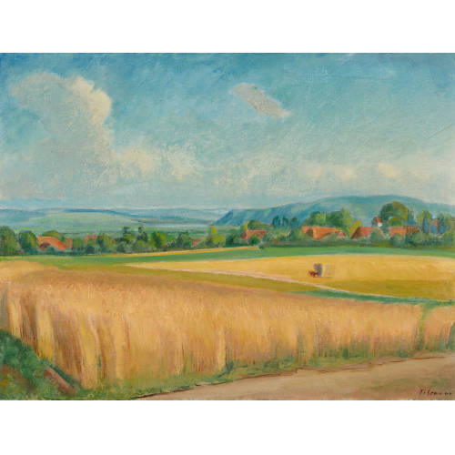 TRAUGOTT SENN : Sommerliche Landschaft mit Getreidefeld (DOBIASCHOFSKY AUKTIONEN AG)