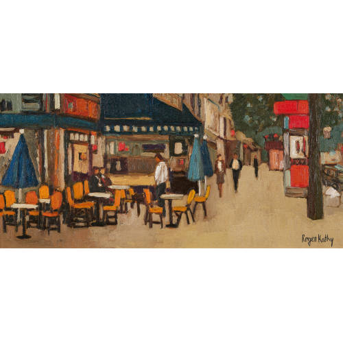 ROGER KATHY : Promenade mit Strassencaf� (DOBIASCHOFSKY AUKTIONEN AG)