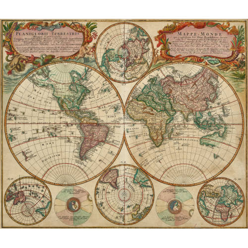 GEORGE MORITZ LOWITZ : 'Planiglobii Terrestris Mappa Universalis/Mappe-Monde' (DOBIASCHOFSKY AUKTIONEN AG)