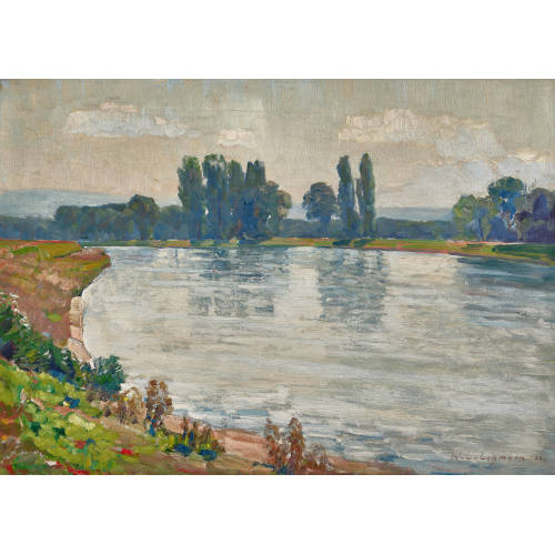 WILHELM LUDWIG LEHMANN : 'Limmat bei Kloster Fahr' (DOBIASCHOFSKY AUKTIONEN AG)