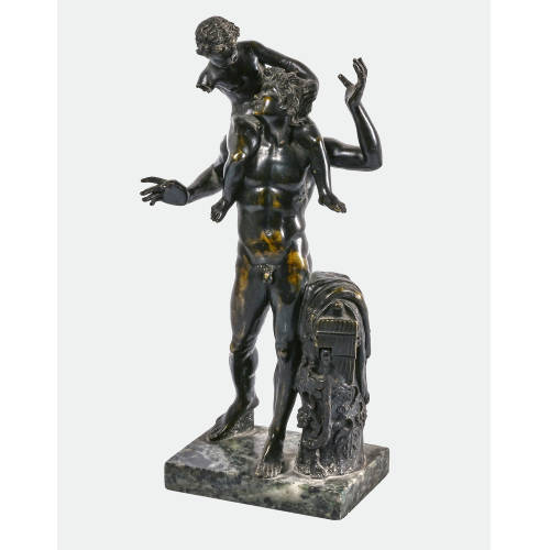 19. JH. ANONYM : Faun mit Bacchusknabe (DOBIASCHOFSKY AUKTIONEN AG)