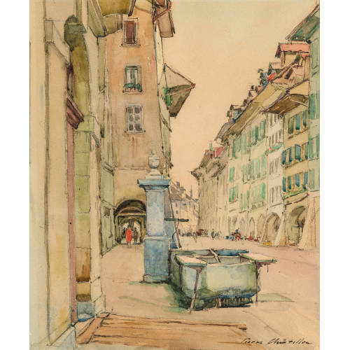 PIERRE CH�TILLON : Brunnen in der Berner Postgasse (DOBIASCHOFSKY AUKTIONEN AG)