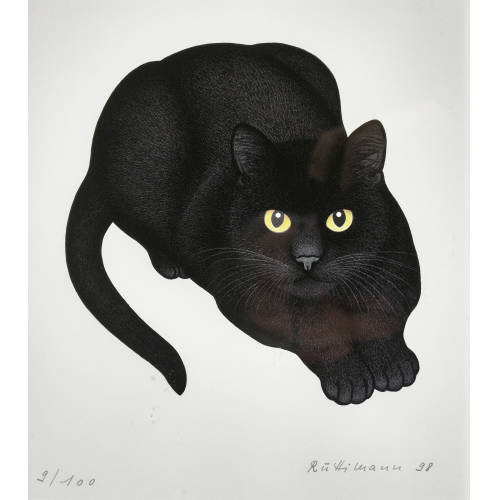HANS R�TTIMANN : Schwarze Katze (DOBIASCHOFSKY AUKTIONEN AG)