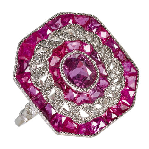 RUBIN-DIAMANT-RING : (DOBIASCHOFSKY AUKTIONEN AG)