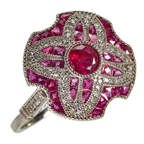 RUBIN-DIAMANT-RING : (DOBIASCHOFSKY AUKTIONEN AG)