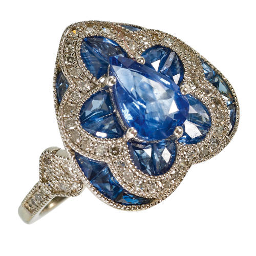 SAPHIR-DIAMANT-RING : (DOBIASCHOFSKY AUKTIONEN AG)