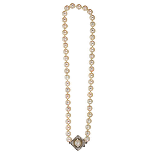 PERLEN-BRILLANT-COLLIER : (DOBIASCHOFSKY AUKTIONEN AG)