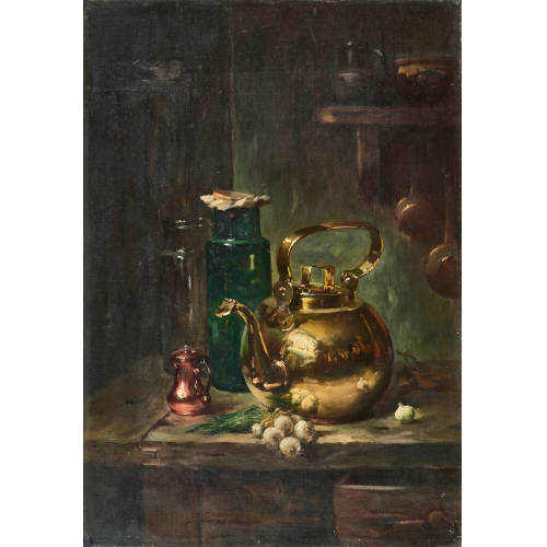 MAURICE LOUIS MONNOT : Nature morte avec oignons et th�i�re (DOBIASCHOFSKY AUKTIONEN AG)
