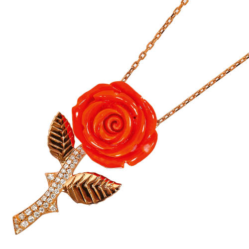 KORALLEN-DIAMANT-COLLIER : (DOBIASCHOFSKY AUKTIONEN AG)