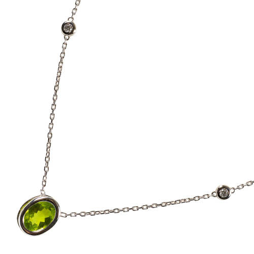 PERIDOT-DIAMANT-COLLIER : (DOBIASCHOFSKY AUKTIONEN AG)