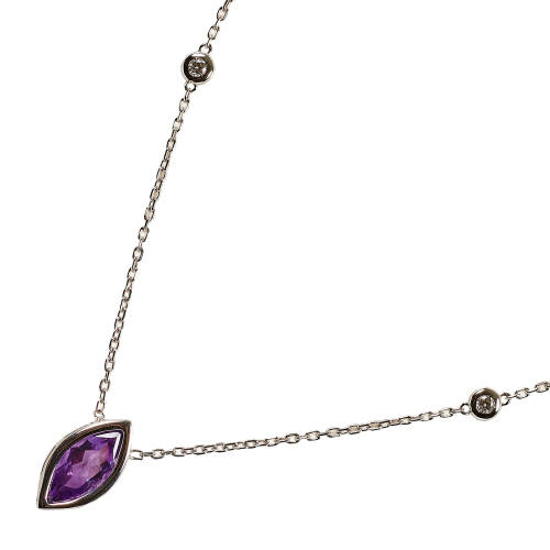 AMETHYST-DIAMANT-ANH�NGER MIT KETTE : (DOBIASCHOFSKY AUKTIONEN AG)
