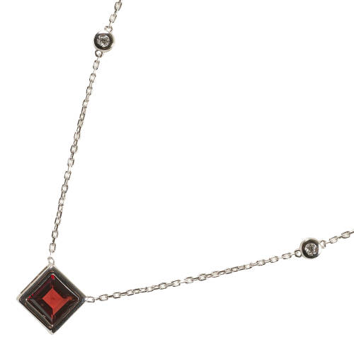 GRANAT-DIAMANT-ANH�NGER MIT KETTE : (DOBIASCHOFSKY AUKTIONEN AG)