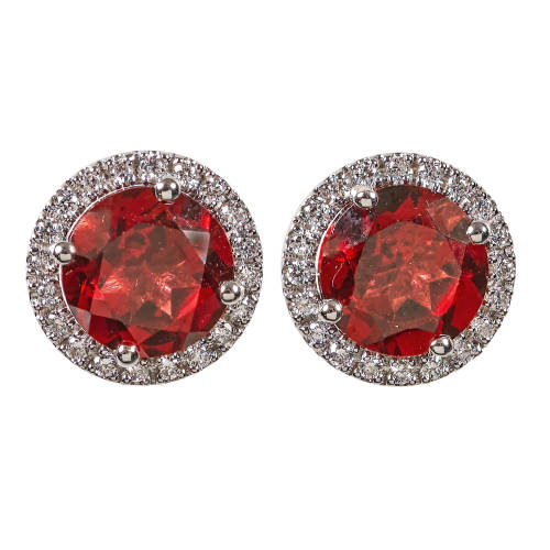 GRANAT-DIAMANT-OHRSTECKER : (DOBIASCHOFSKY AUKTIONEN AG)