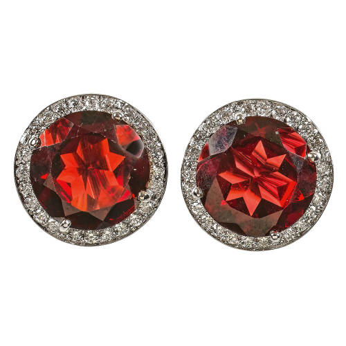 GRANAT-DIAMANT-OHRSTECKER : (DOBIASCHOFSKY AUKTIONEN AG)