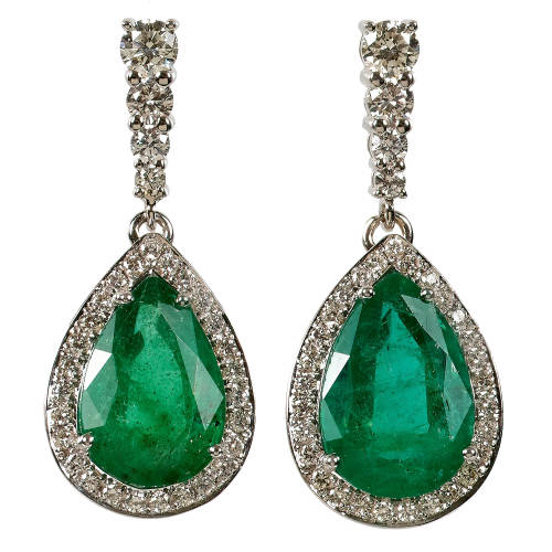 SMARAGD-DIAMANT-OHRH�NGER : (DOBIASCHOFSKY AUKTIONEN AG)