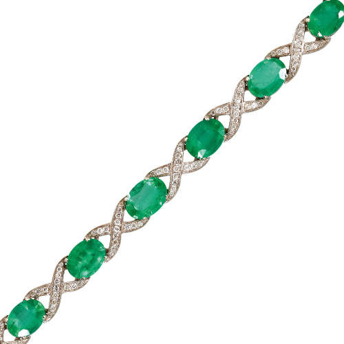 SMARAGD-DIAMANT-BRACELET : (DOBIASCHOFSKY AUKTIONEN AG)