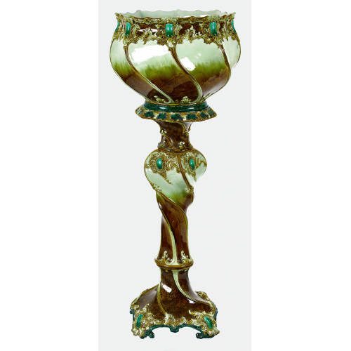 JARDINI�RE MIT S�ULE : Bodenbach, B�hmen, um 1900 (Wilhelm Schiller & Sohn) (DOBIASCHOFSKY AUKTIONEN AG)
