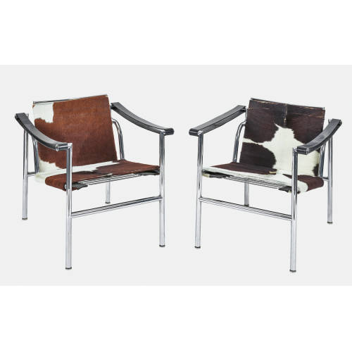 CHARLES-�DOUARD) LE CORBUSIER (EIGTL. JEANNERET : Paar Sessel 'LC1' (Ausf�hrung Cassina) (DOBIASCHOFSKY AUKTIONEN AG)