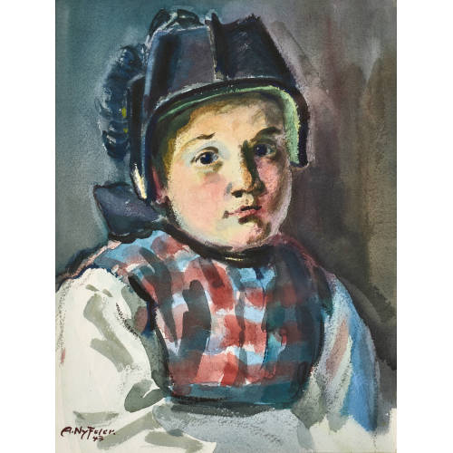 ALBERT NYFELER : 'L�tschentaler Meiteli (in Sommer-Werktagstracht)' (DOBIASCHOFSKY AUKTIONEN AG)