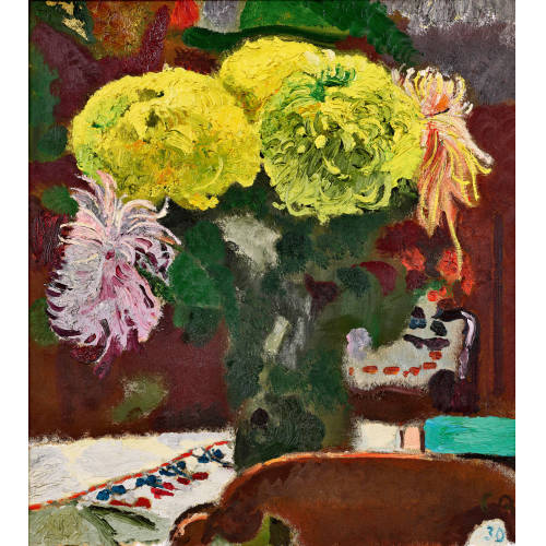 CUNO AMIET : Blumenstillleben mit Chrysanthemen (DOBIASCHOFSKY AUKTIONEN AG)