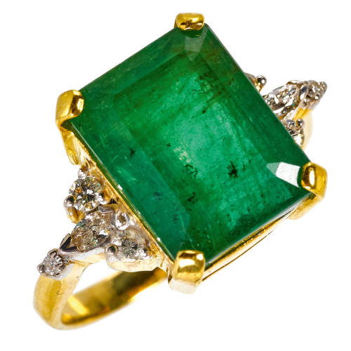 SMARAGD-DIAMANT-RING : (DOBIASCHOFSKY AUKTIONEN AG)