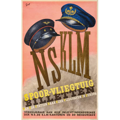 ARTHUR GOLDSTEEN : 'NS KLM Spoor-Vliegtuig Billetten' (DOBIASCHOFSKY AUKTIONEN AG)