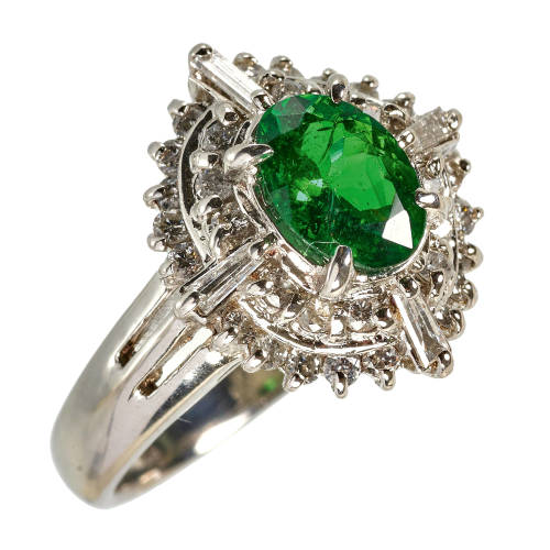 GRANAT-DIAMANT-RING : (DOBIASCHOFSKY AUKTIONEN AG)