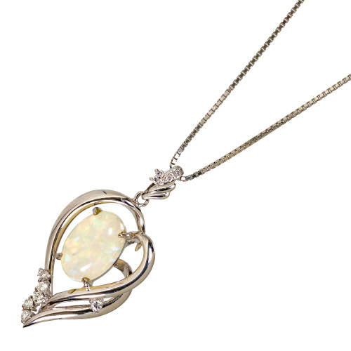 OPAL-DIAMANT-ANH�NGER MIT KETTE : (DOBIASCHOFSKY AUKTIONEN AG)