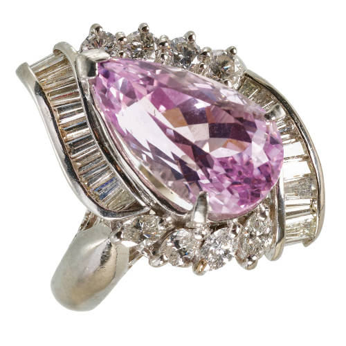 KUNZIT-DIAMANT-RING : (DOBIASCHOFSKY AUKTIONEN AG)